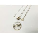 FOUR ITEMS OF SILVER JEWELLERY