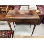 EDWARDIAN MAHOGANY FOLDING TOP CARD TABLE