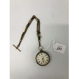 VINTAGE SILVER CASED POCKET WATCH MARKED "W.