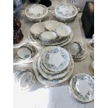 ROYAL ALBERT "SILVER MAPLE" TEA AND DINNER WARE (49 PIECES)