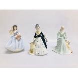 3 x COALPORT FIGURINES TO INCLUDE "LADIES OF FASHION" ADMIRATION,