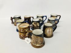 10 x VARIOUS YARMOUTH POTTERY MUGS MANY WITH CERTIFICATES