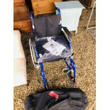 AN ENIGMA FOLDING WHEEL CHAIR AND A FOLDING WALKING AID IN TRAVEL BAG