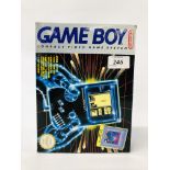 NINTENDO GAME BOY IN ORIGINAL BOX WITH SUPER MARIO LAND GAME - SOLD AS SEEN