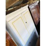 A VICTORIAN WHITE PAINTED LINEN PRESS,