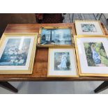 A COLLECTION OF SEVEN VARIOUS FRAMED PRINTS AND PICTURES TO INCLUDE STILL LIFE,