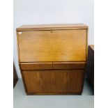 RETRO TEAK STYLE 2 OVER 2 DRAWER BUREAU W91cm, D41cm,