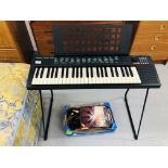YAMAHA PSR-75 ELECTRIC KEYBOARD WITH STAND & POWER SUPPLY + VARIOUS KEYBOARD MAGAZINES/MUSIC - SOLD