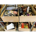 6 x BOXES OF HOUSEHOLD SUNDRIES TO INCLUDE XMAS DECORATIONS, TREEN WALL PLAQUES,