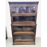 GLOBE WERNICKE STYLE OAK BOOKCASE - W 87CM, D 37CM, H 73CM.