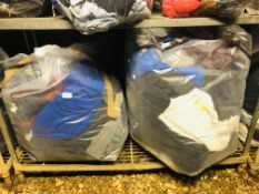 2 x LARGE BAGS OF ASSORTED CLOTHING TO MAINLY INCLUDE COATS & KNITWEAR ETC