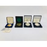 2 x LIMITED EDITION MEDALLIONS TO CELEBRATE QUEEN ELIZABETHS MAIDEN VOYAGE 12 OCTOBER 2010 (BOXED),