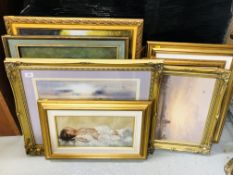 A COLLECTION OF NINE VARIOUS FRAMED PRINTS,