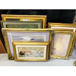 A COLLECTION OF NINE VARIOUS FRAMED PRINTS,