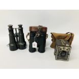 CARL ZEISS BINOCULARS IN LEATHERED CASE 10 X 40,