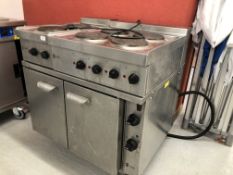 A PARRY COMMERCIAL STAINLESS STEEL SINGLE PHASE ELECTRIC SIX HOB OVEN - SOLD AS SEEN - TRADE ONLY