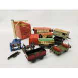 COLLECTION OF 7 VINTAGE HORNBY 0 GAUGE CARRIAGES TO INCLUDE BUFFER STOPS NO.