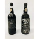 75CL BOTTLE OF PORTO SANTOS JUNIOR 1974 VINTAGE PORT + 75CL BOTTLE OF FONSECA 1985 VINTAGE PORT