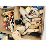 2 X LARGE BOXES OF VINTAGE TEDDY BEARS AND HAND MADE SOFT TOYS