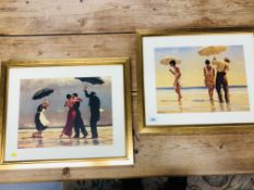 A PAIR OF FRAMED AND MOUNTED VETTRIANO PRINTS - EACH 39CM X 29CM