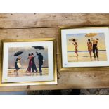 A PAIR OF FRAMED AND MOUNTED VETTRIANO PRINTS - EACH 39CM X 29CM