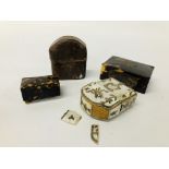 A REGENCY TORTOISESHELL SNUFF BOX (3 FOOT PADS MISSING),