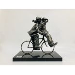 STUDIO METAL WORK FIGURE OF TWO MEN ON BICYCLE LIMITED EDITION 143/195 NO VISIBLE MAKERS MARKS
