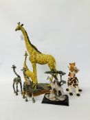 COLLECTION OF GIRAFFE ORNAMENTS TO INCLUDE COLLAGE,