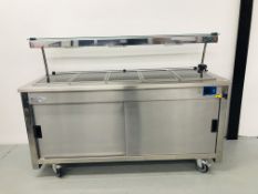 A MOFFAT COMMERCIAL STAINLESS STEEL HEATED SERVING COUNTER,