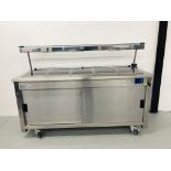 A MOFFAT COMMERCIAL STAINLESS STEEL HEATED SERVING COUNTER,