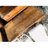 AN EDWARDIAN MAHOGANY FIVE DRAWER DESK A/F