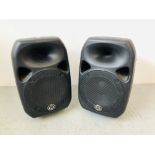 A PAIR OF WHARFDALE PRO TITAN 12 PA SPEAKERS WITH WALL BRACKETS - SOLD AS SEEN
