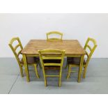 MODERN HARDWOOD DINING TABLE WITH 4 CHAIRS