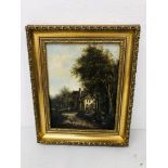 GILT FRAMED OIL ON CANVAS "VALLEY FARM" PROBABLY ALBERT GILBERT SIGNED WITH THE MONOGRAM A.G. 32.