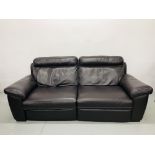 MODERN BROWN FAUX LEATHER RECLINING SOFA
