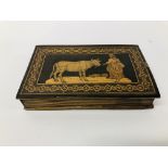 TUNBRIDGE WARE BOX IN THE FORM OF A BOOK "SORRENTO" (SMALL LOSS SEE PICTURES)