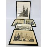 ERNEST L. HAMPSHIRE SET OF FOUR ETCHINGS TO INCLUDE ST.
