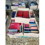 5 BOXES OF ASSORTED BOOKS TO INCLUDE ENCYCLOPAEDIA OF STAMPS, KINGS AND QUEENS, DENNIS WHEATLEY,
