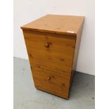 A MODERN CHERRY WOOD EFFECT FINISH TWO DRAWER HOME FILING UNIT