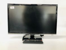 A SAMSUNG 22 INCH TELEVISION SET (REMOTE WITH AUCTIONEER) - SOLD AS SEEN