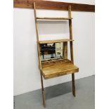 DESIGNER "FUTON" LADDER STYLE WALL MOUNTED DESK & SHELF