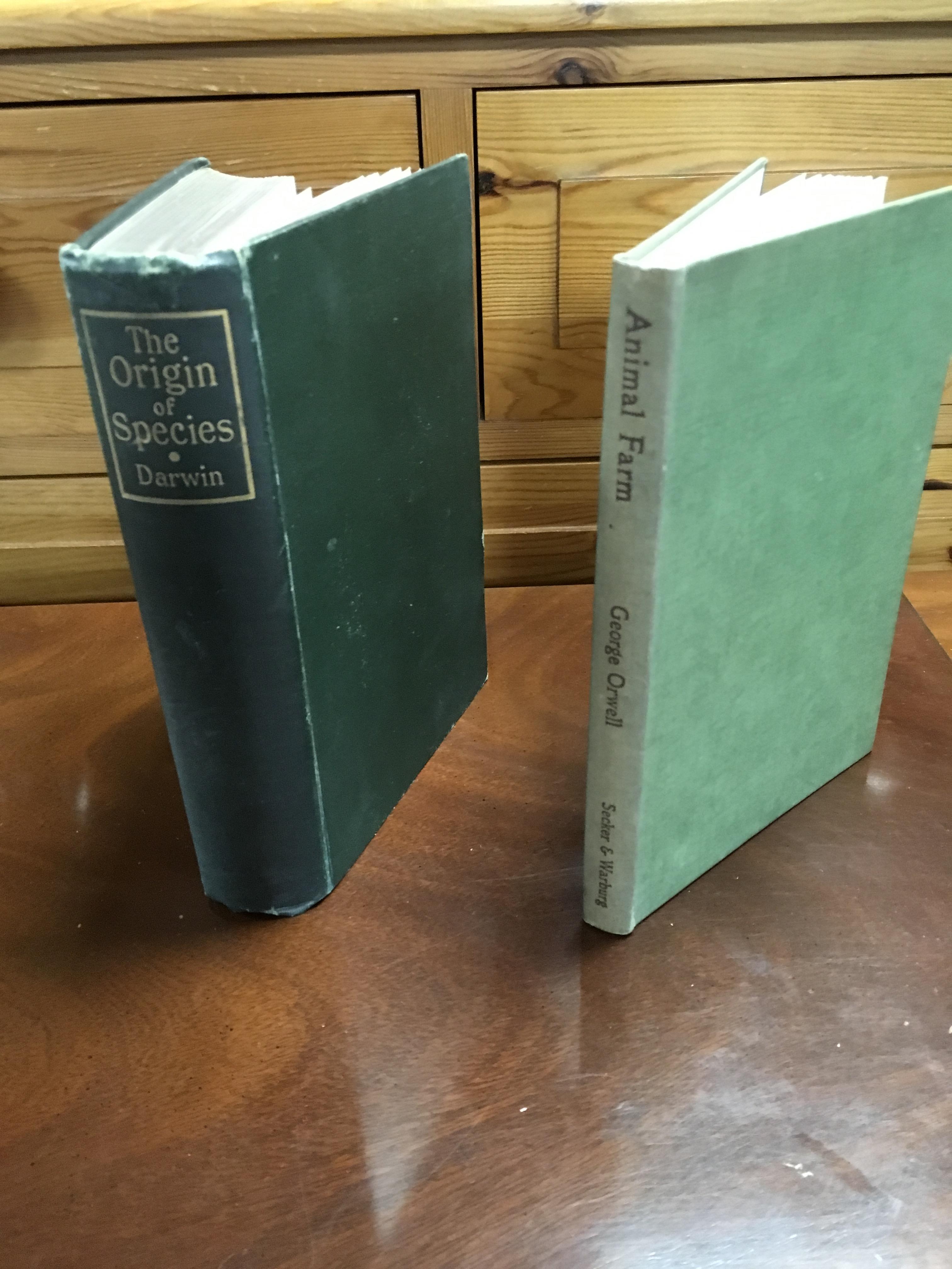 Darwin (Charles) Origin of Species. Original plain green binding with gilt title on the spine.