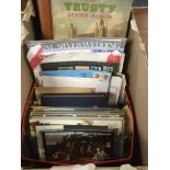 BOX WITH STAMP COLLECTION IN FIVE ALBUMS AND LOOSE, GB 1986 - 89 MINT COMMEMS, PRESENTATION PACKS,