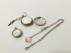 VINTAGE POCKET WATCH WITH ENAMELED FACE,