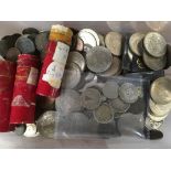 TUB OF MIXED COINS,