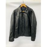 A GENTS TOMMY HILFIGER BLACK LEATHER JACKET,