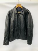 A GENTS TOMMY HILFIGER BLACK LEATHER JACKET,