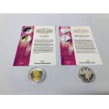2 GOLDEN JUBILEE COINS IN CASES WITH CERTIFICATES