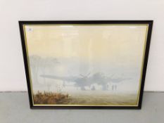 "OFF DUTY - LANCASTER AT REST" FRAMED PRINT BY GERALD COULSON