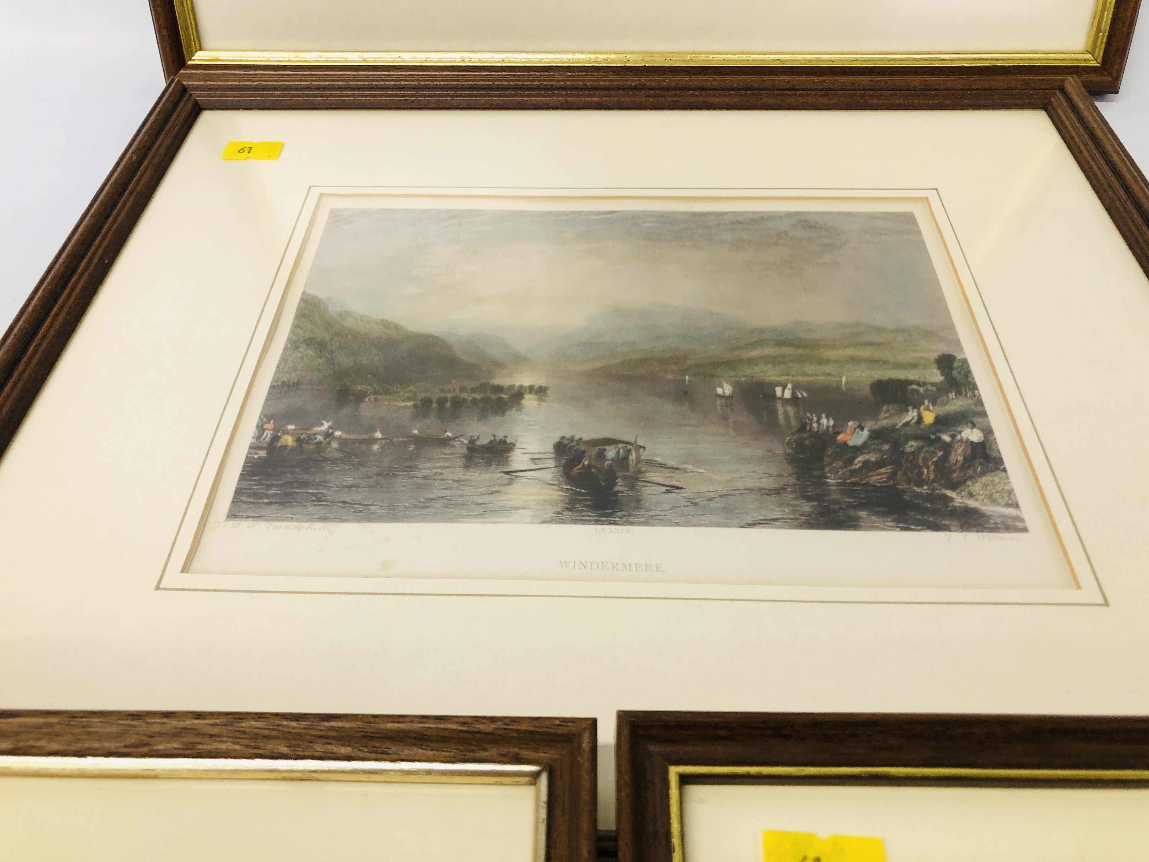 FOUR HAND COLOURED STEEL ENGRAVINGS "WINDERMERE" J. TURNER & J. - Image 3 of 4